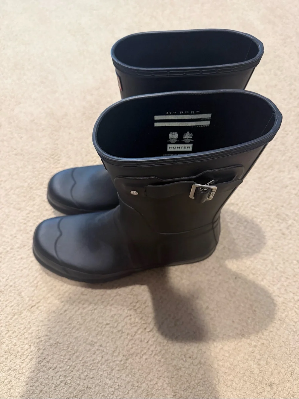 Hunter Men's Black Waterproof Mid-Calf Rain Boots